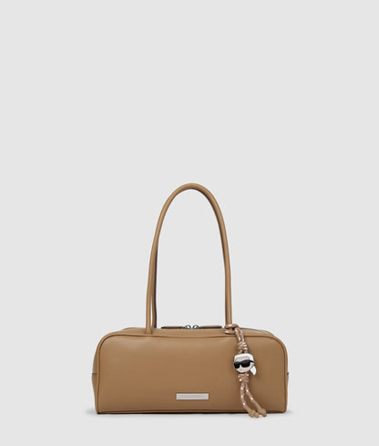 KarlLagerfeld Ikon Smooth Rectangular Bag Mushroom Brown