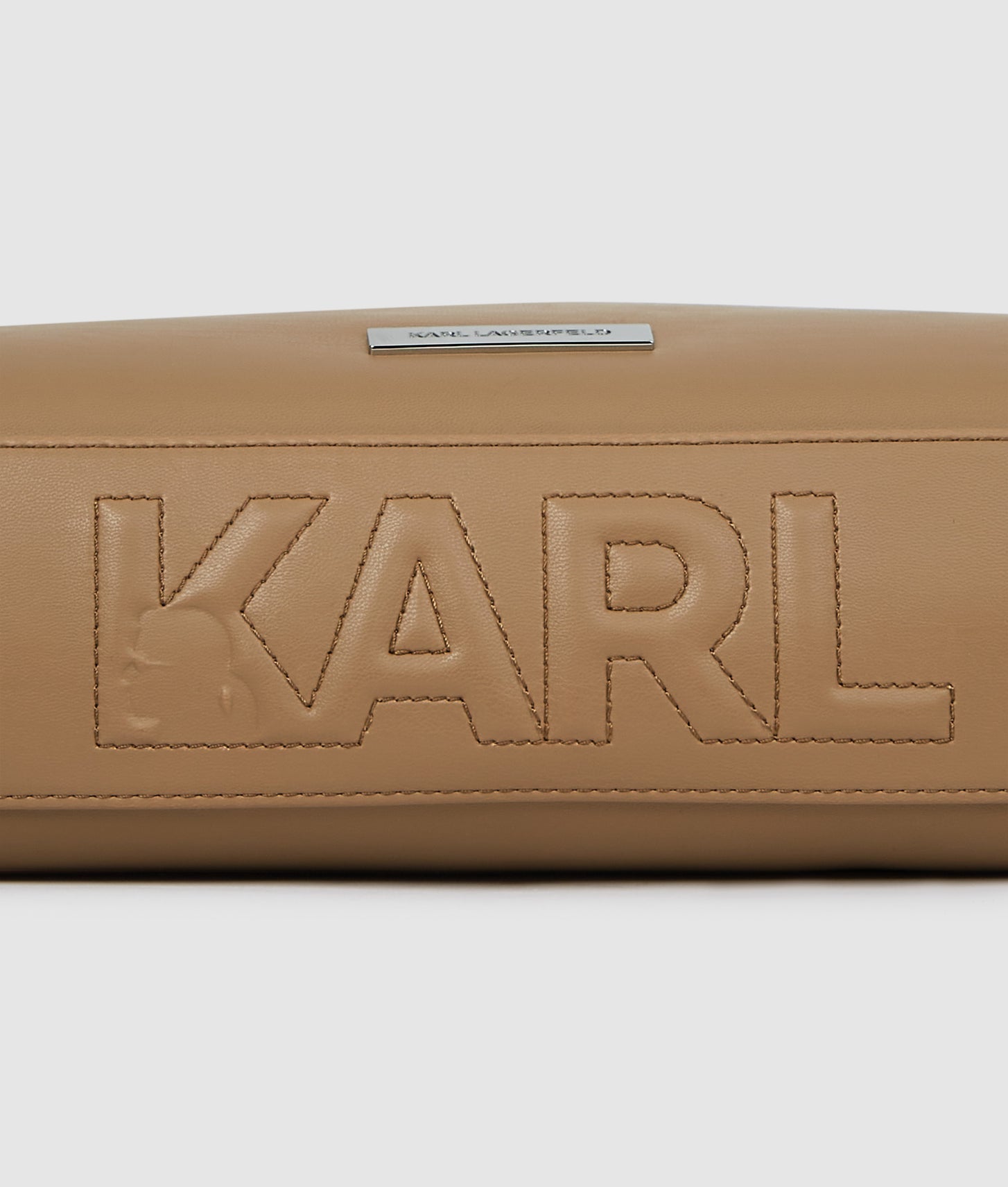 KarlLagerfeld Ikon Smooth Rectangular Bag Mushroom Brown