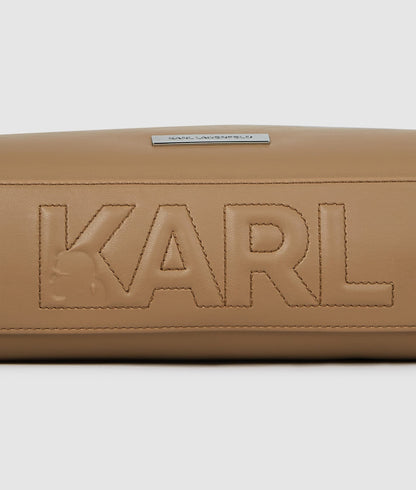 KarlLagerfeld Ikon Smooth Rectangular Bag Mushroom Brown