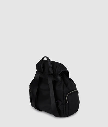 KarlLagerfeld Ikon Nylon Small Flap Backpack Black