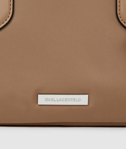 KarlLagerfeld Ikon Nylon Bowling Bag Mushroom Brown