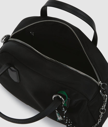 KarlLagerfeld Ikon Nylon Bowling Bag Black