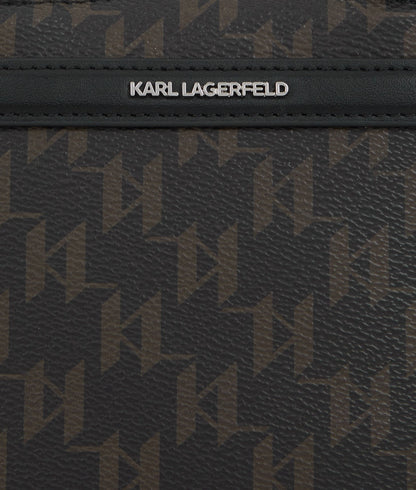 KarlLagerfeld Ikon Monogram Small Tote Bag Brown-Monogram