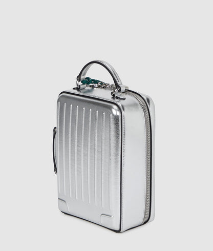 KarlLagerfeld Ikon Suitcase Crossbody Bag Silver