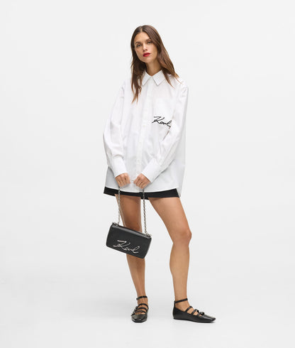 KarlLagerfeld Ksignature Small Crossbody Bag Black-Nickel