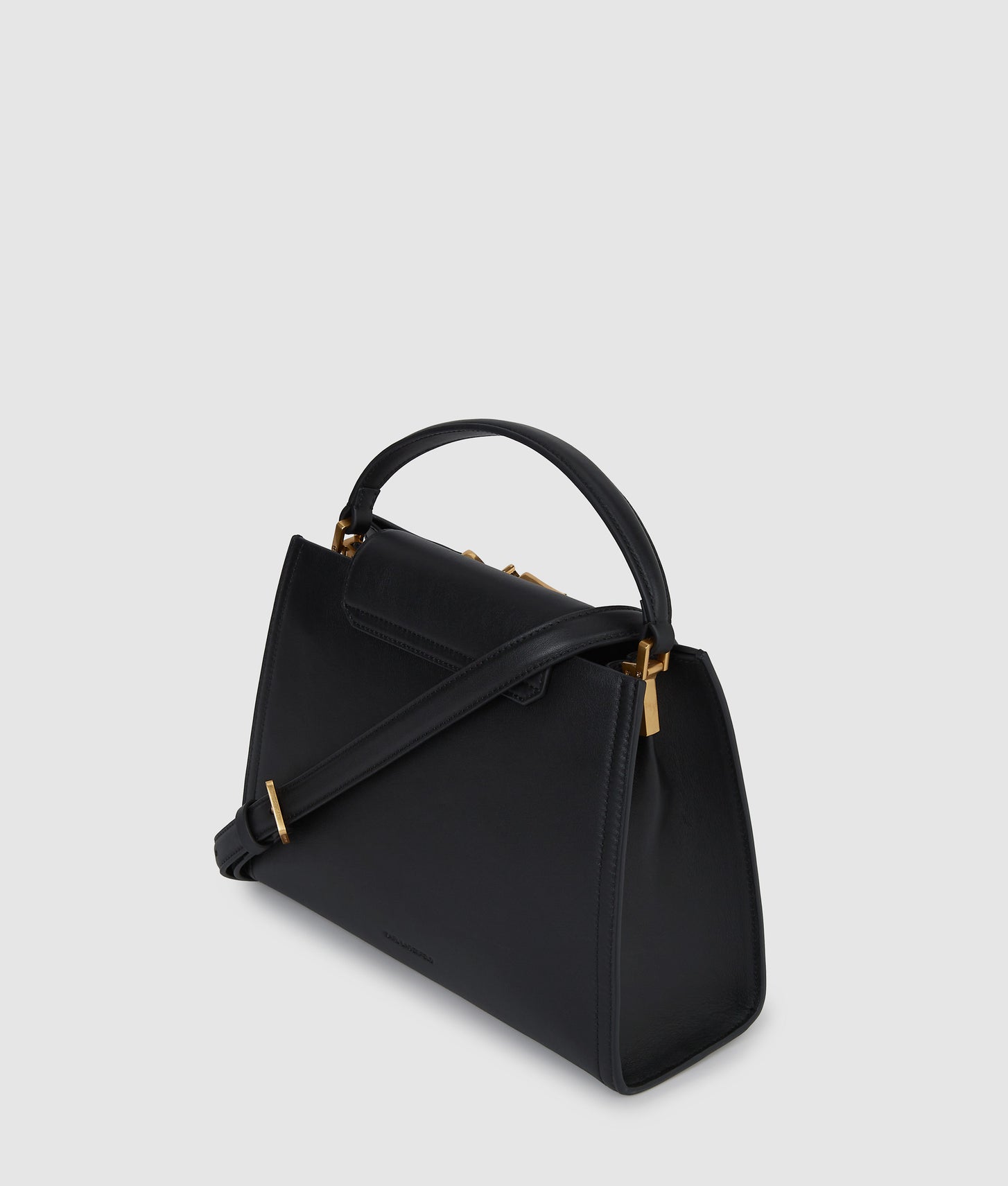 KarlLagerfeld Ksignature Medium Top Handle Bag Black/Gold