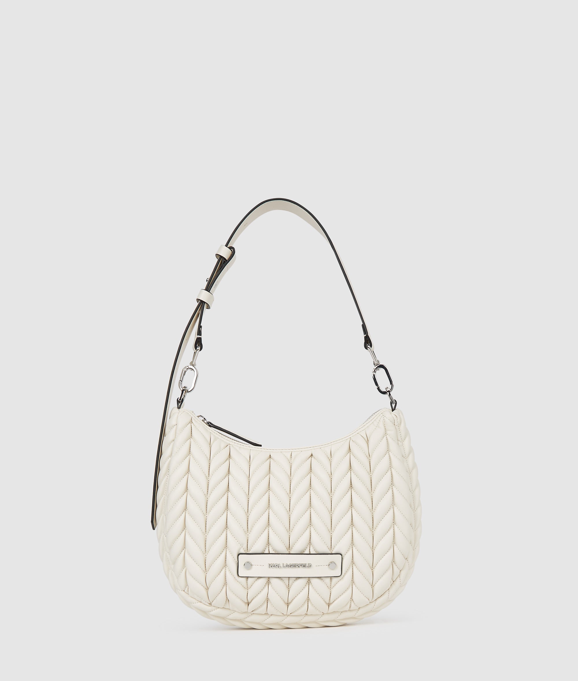KarlLagerfeld Kweave Small Hobo Bag Off White
