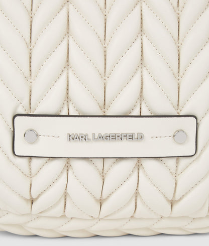 KarlLagerfeld Kweave Small Hobo Bag Off White
