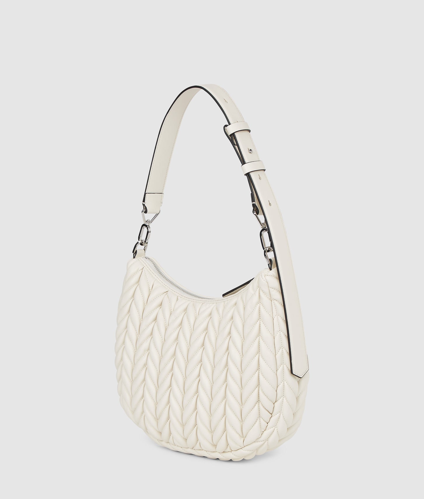 KarlLagerfeld Kweave Small Hobo Bag Off White