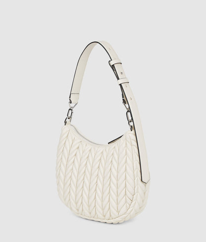KarlLagerfeld Kweave Small Hobo Bag Off White