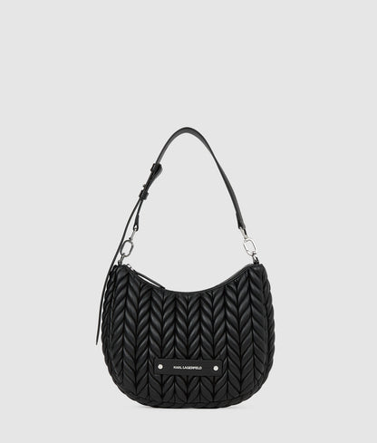 Karl Lagerfeld One-Shoulder Biker Dress Black