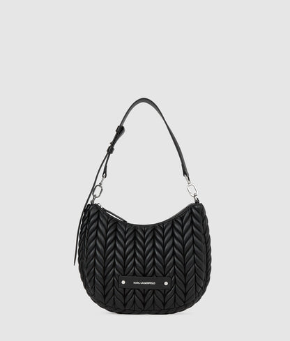 KarlLagerfeld Kweave Small Hobo Bag Black-Nickel