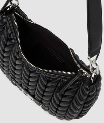 KarlLagerfeld Kweave Small Hobo Bag Black-Nickel