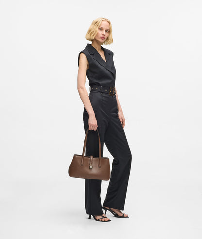 KarlLagerfeld Kautograph Padlock Tote Bag Dark Friar Brown