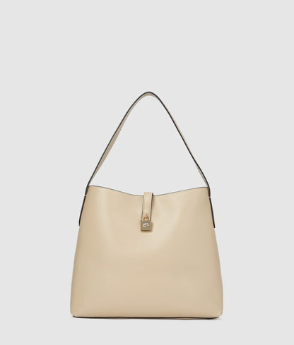 KarlLagerfeld Kautograph Padlock Hobo Bag Safari