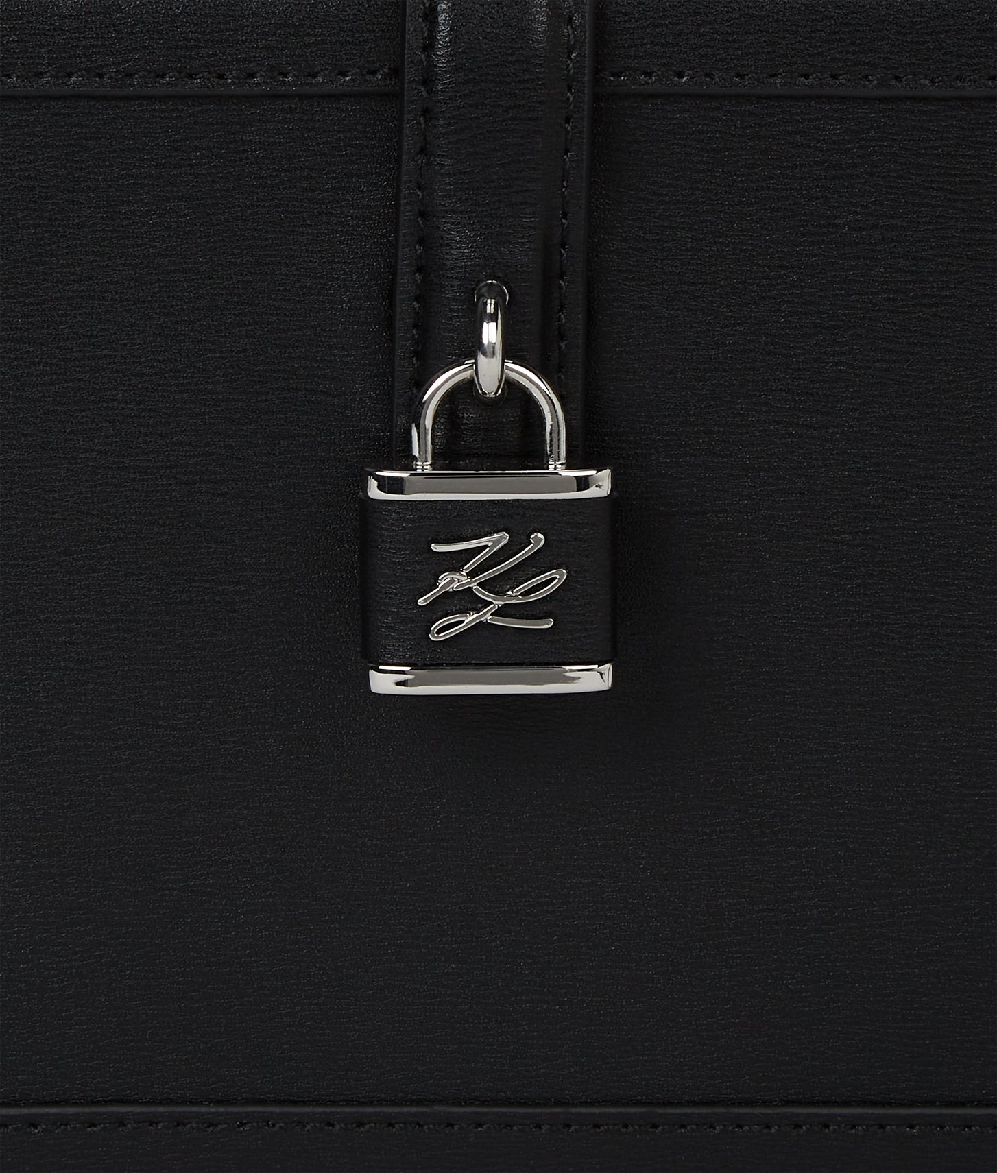 KarlLagerfeld Kautograph Padlock Trunk Bag Black-Nickel