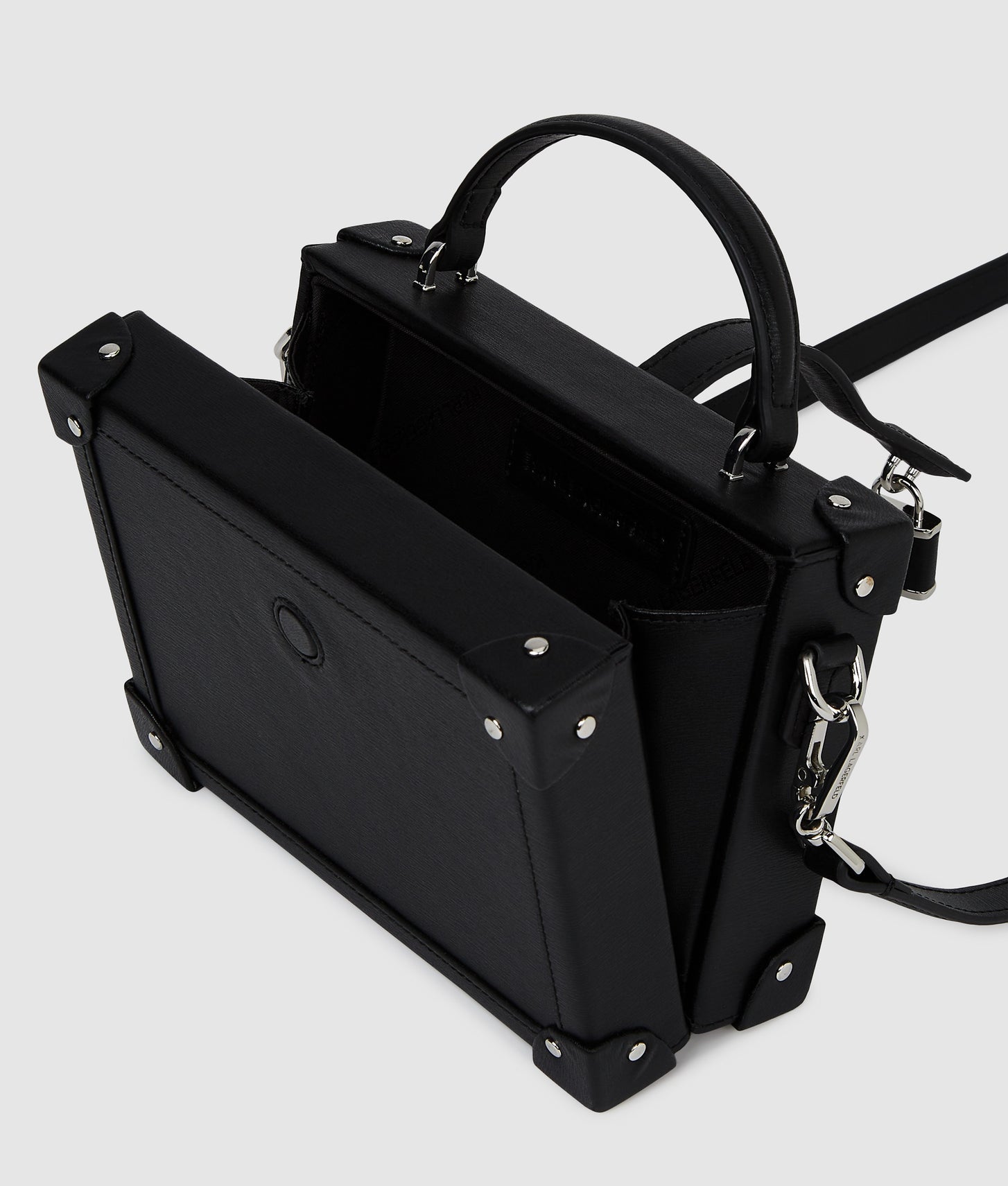 KarlLagerfeld Kautograph Padlock Trunk Bag Black-Nickel