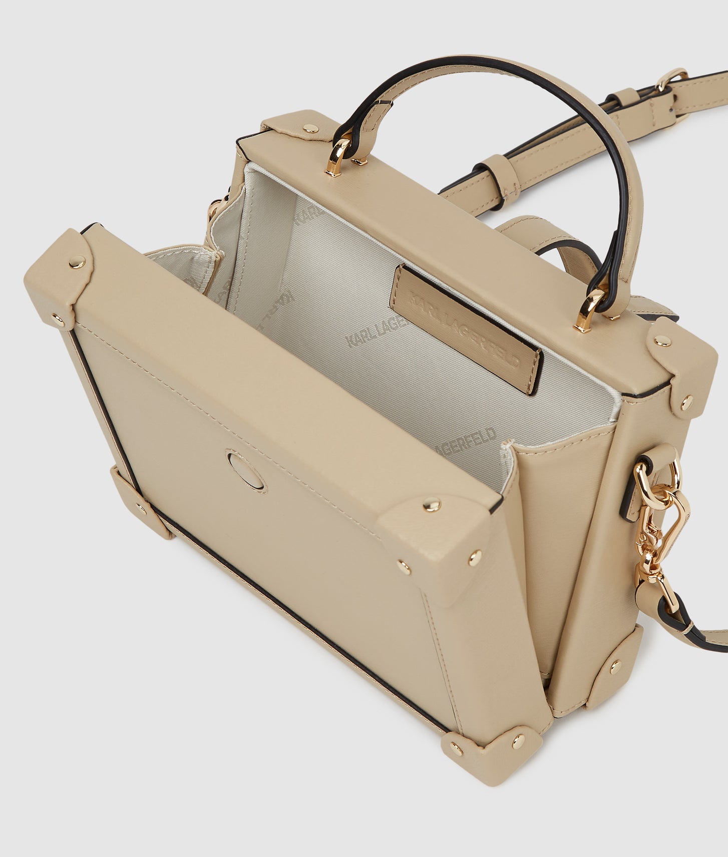 KarlLagerfeld Kautograph Padlock Trunk Bag Safari