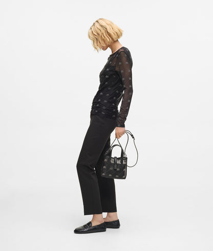 KarlLagerfeld Kautograph Padlock Rhinestone Tote Bag Black Embellishment