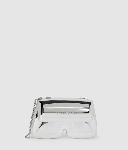 KarlLagerfeld Ikon K Resin Clutch Silver Metal