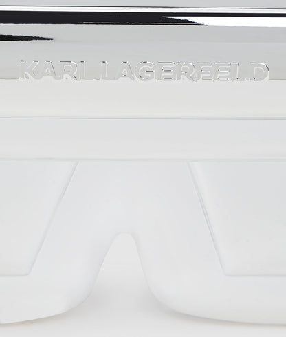 KarlLagerfeld Ikon K Resin Clutch Silver Metal