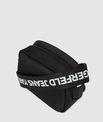 KarlLagerfeld Logo Nylon Crossbody Bag Black