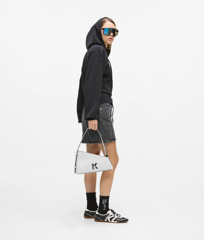 KarlLagerfeld Geo High-Shine Shoulder Bag Off White