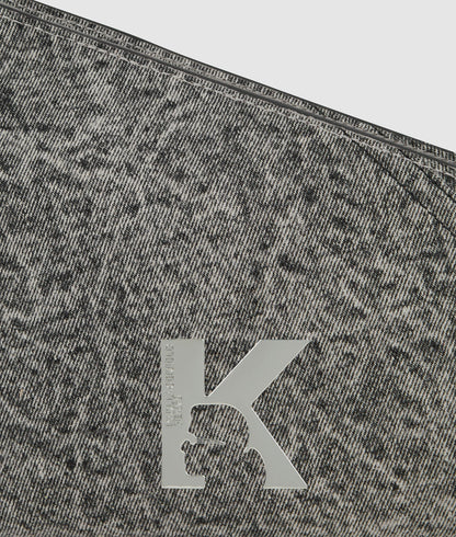 KarlLagerfeld Geo Denim Shoulder Bag Washed Black