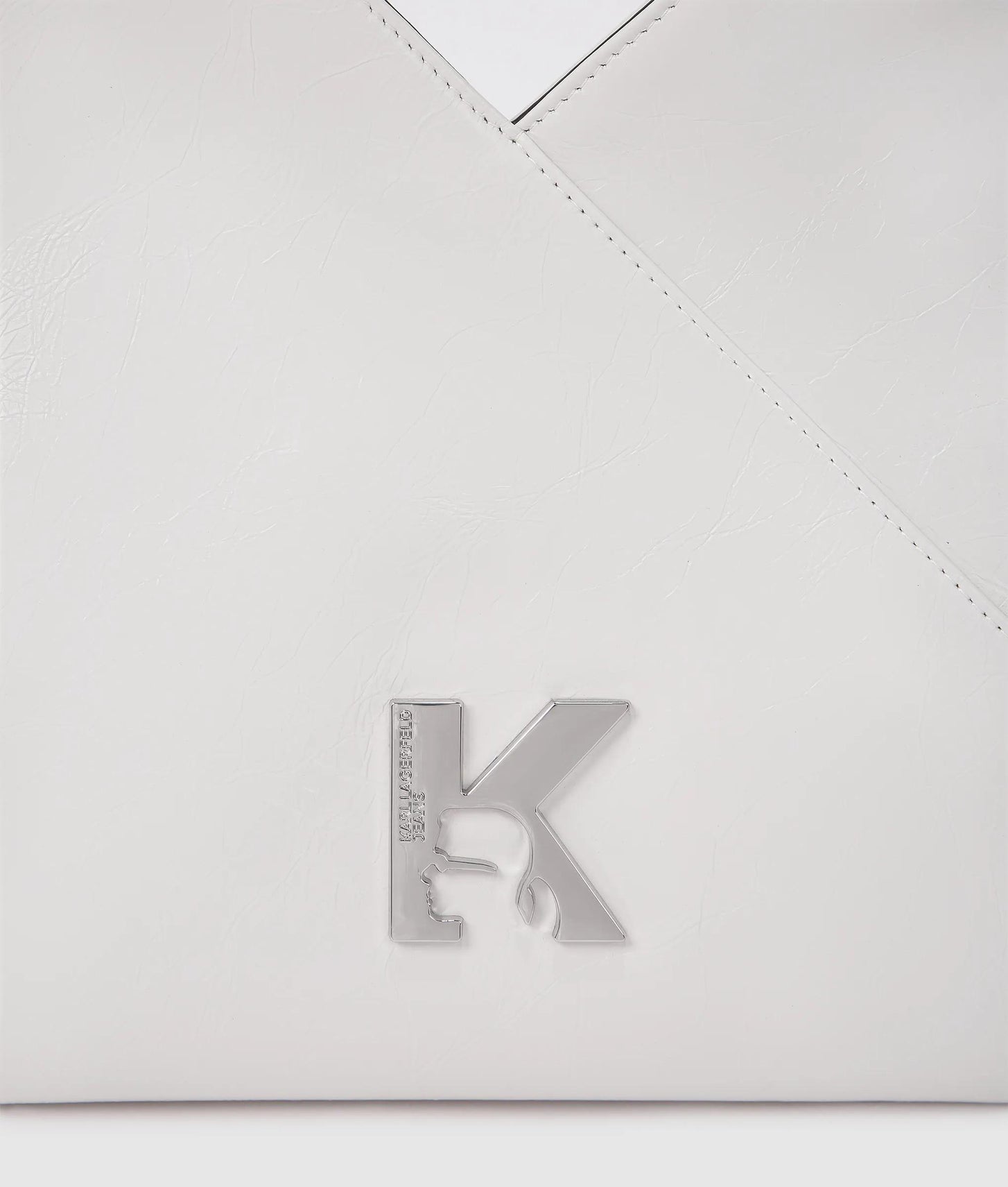 KarlLagerfeld Geo High-Shine Tote Bag Off White