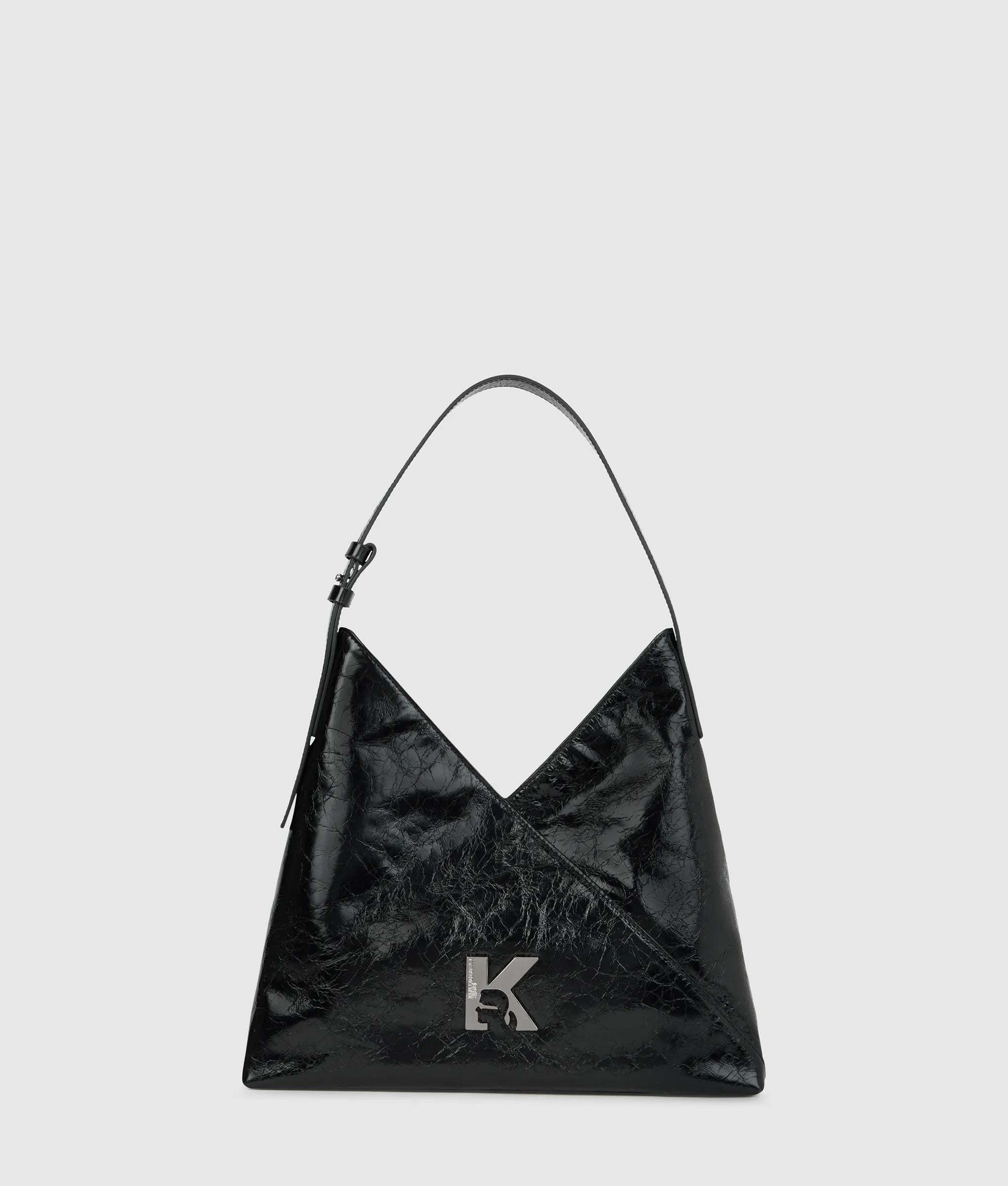 KarlLagerfeld Geo High-Shine Tote Bag Black