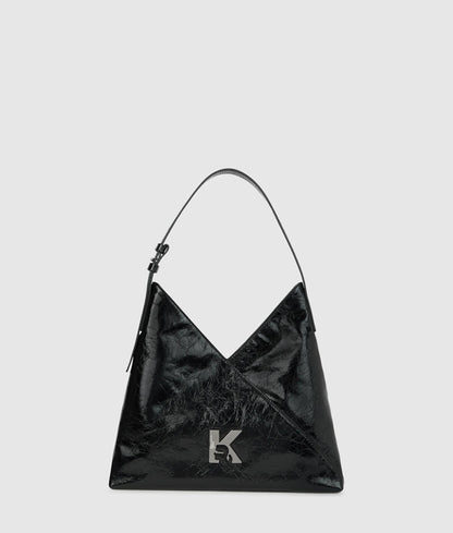 KarlLagerfeld Geo High-Shine Tote Bag Black