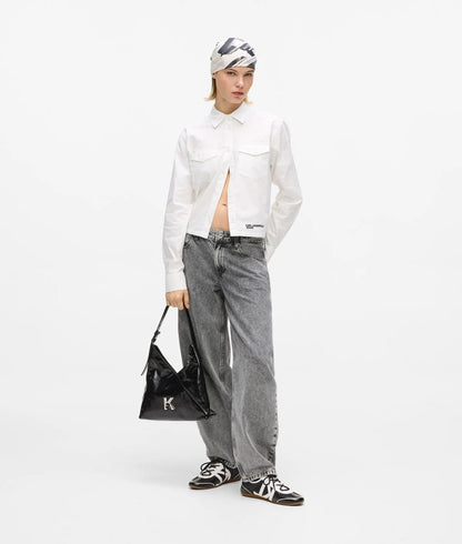 KarlLagerfeld Geo High-Shine Tote Bag Black