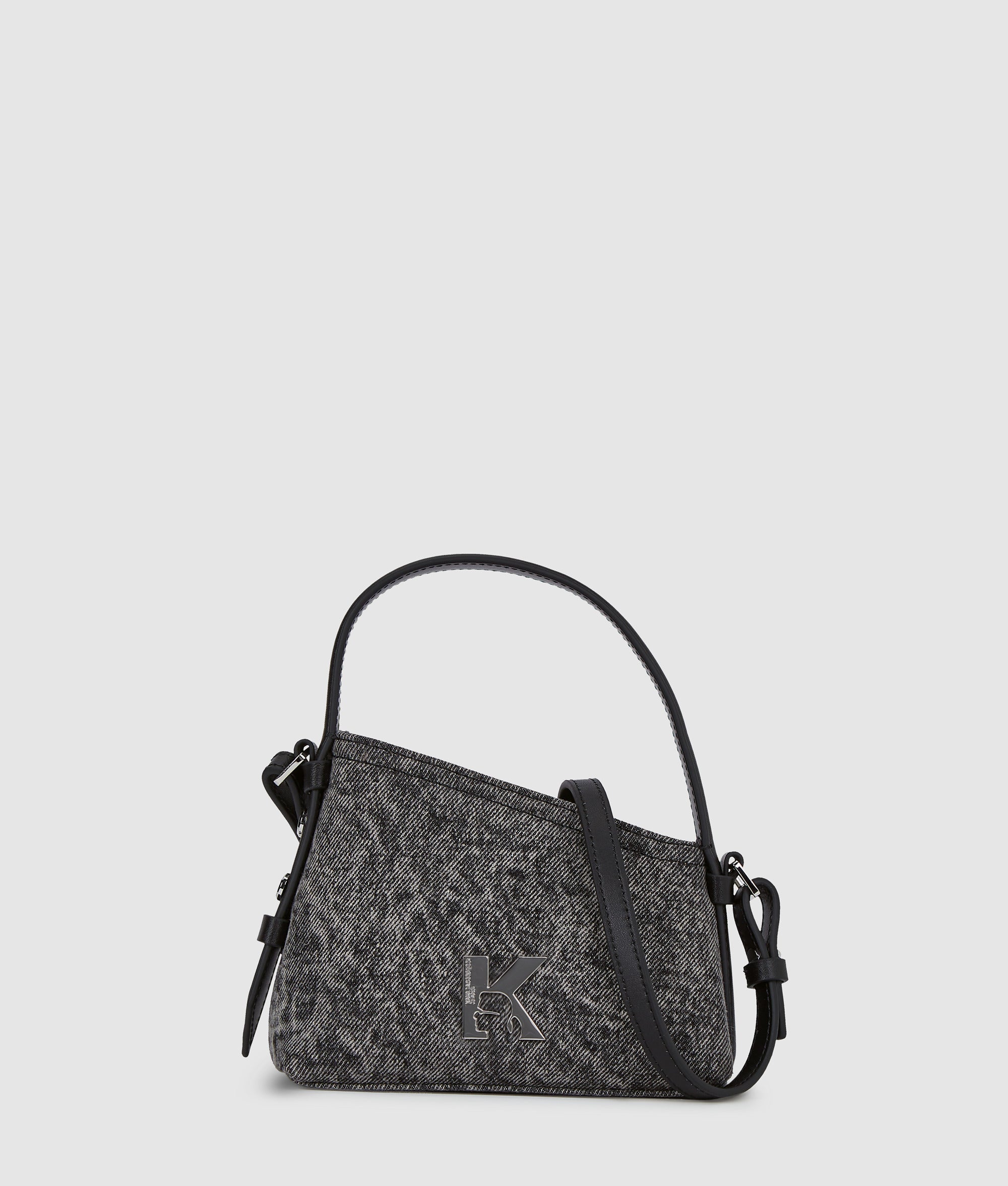 KarlLagerfeld Geo Mini Denim Crossbody Bag Washed Black