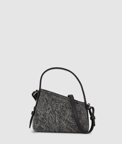 KarlLagerfeld Geo Mini Denim Crossbody Bag Washed Black