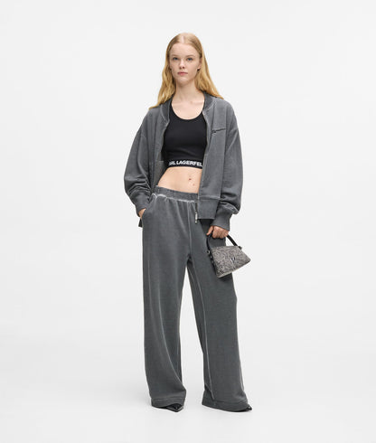 KarlLagerfeld Geo Mini Denim Crossbody Bag Washed Black