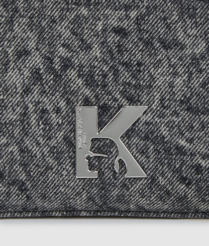 KarlLagerfeld Geo Mini Denim Crossbody Bag Washed Black