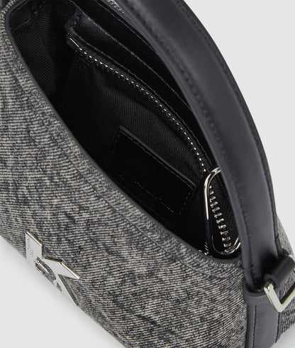 KarlLagerfeld Geo Mini Denim Crossbody Bag Washed Black