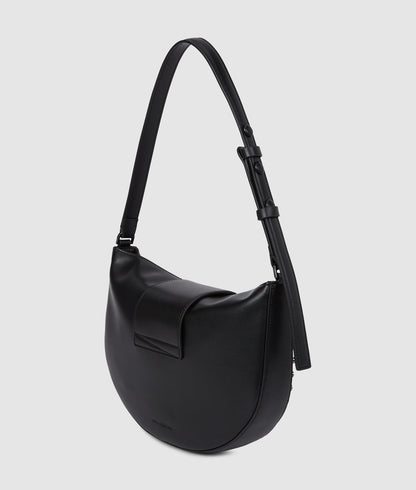 KarlLagerfeld Ksignature Studded Moon Bag Black Embellishment