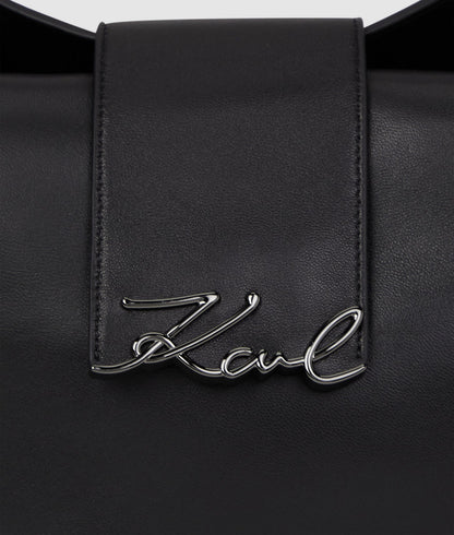 KarlLagerfeld Ksignature Oversized Moon Bag Black-Nickel