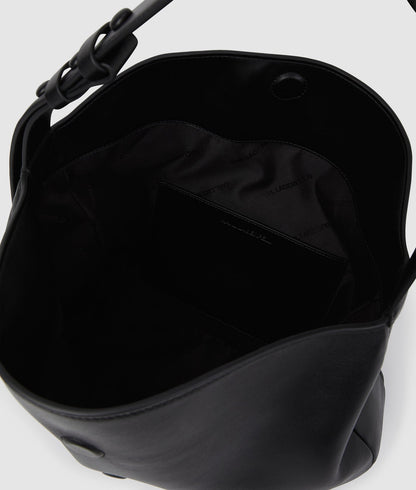 KarlLagerfeld Ksignature Oversized Moon Bag Black-Nickel