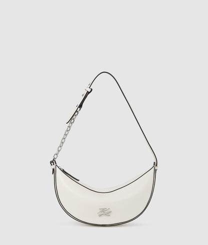 KarlLagerfeld Kautograph Small Moon Bag Off White