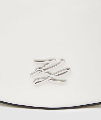 KarlLagerfeld Kautograph Small Moon Bag Off White