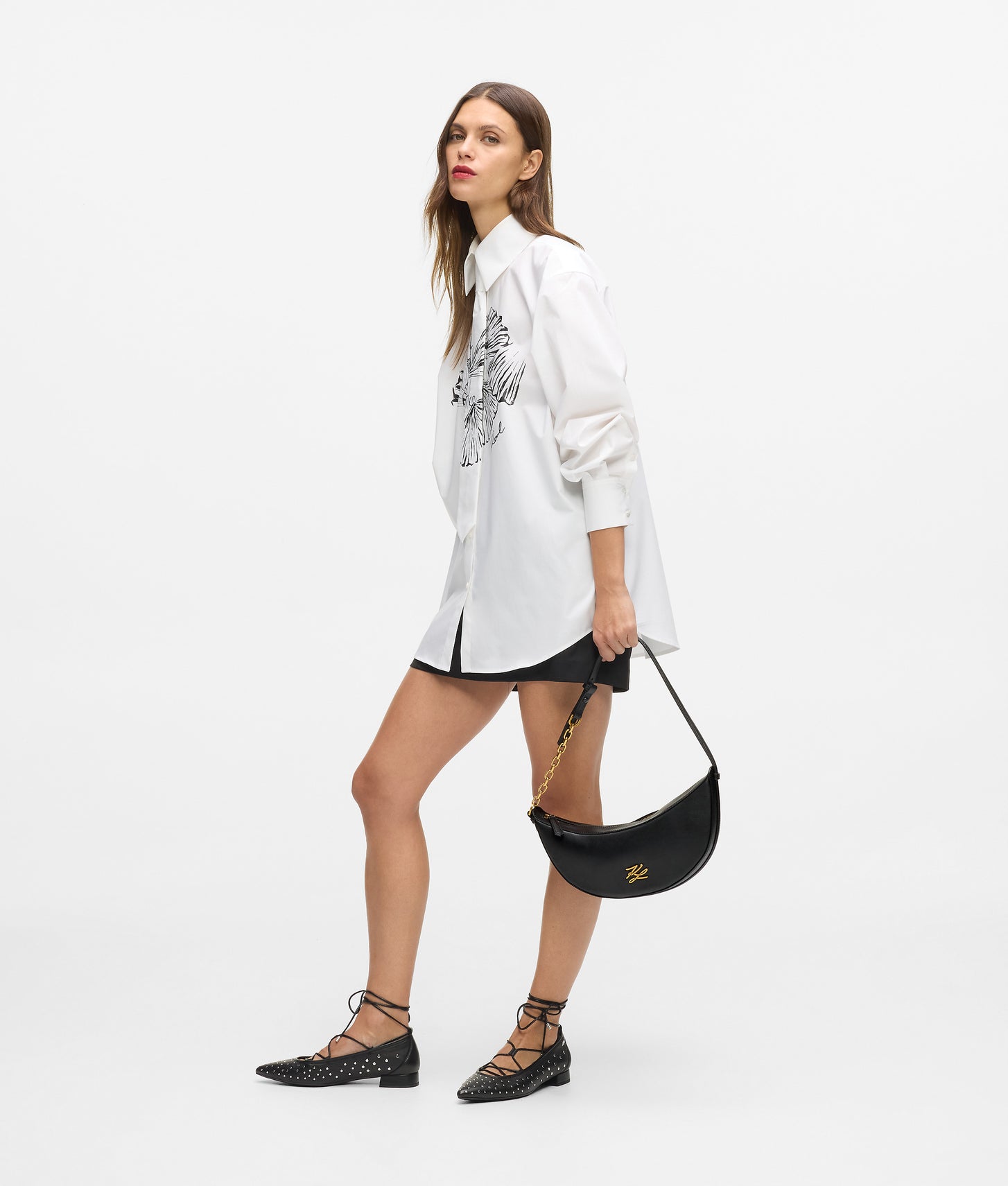 KarlLagerfeld Kautograph Small Moon Bag Black/Gold