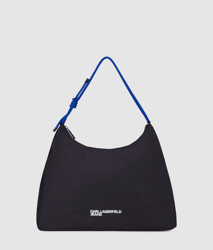 KarlLagerfeld Large Cord Nylon Shoulder Bag Black