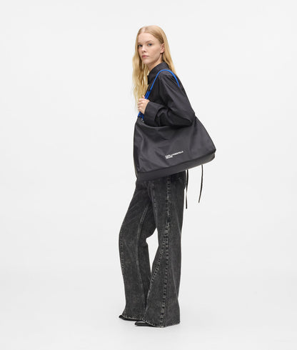 KarlLagerfeld Large Cord Nylon Shoulder Bag Black