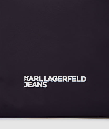 KarlLagerfeld Large Cord Nylon Shoulder Bag Black