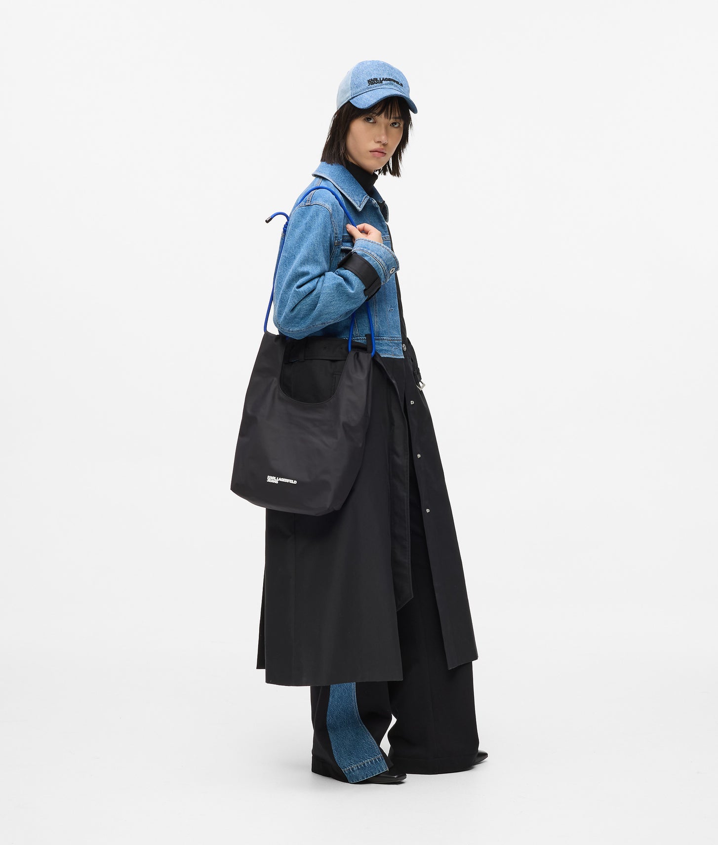 KarlLagerfeld Cord Nylon Tote Bag Black