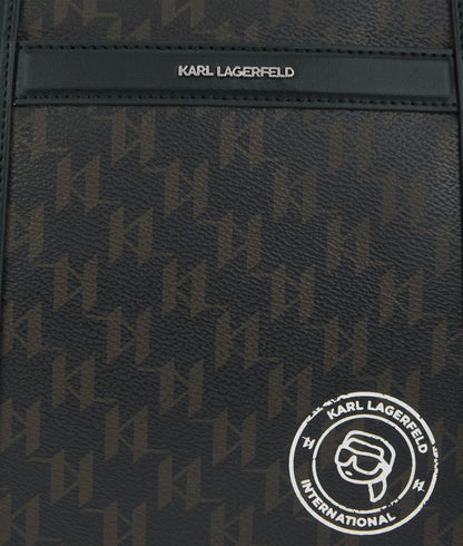 KarlLagerfeld Ikon Monogram Weekender Bag Brown-Monogram
