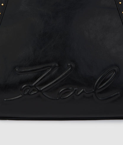 KarlLagerfeld Kville Medium Studded Tote Bag Black/Gold