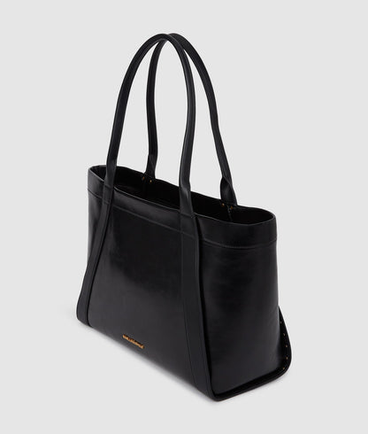 KarlLagerfeld Kville Medium Studded Tote Bag Black/Gold